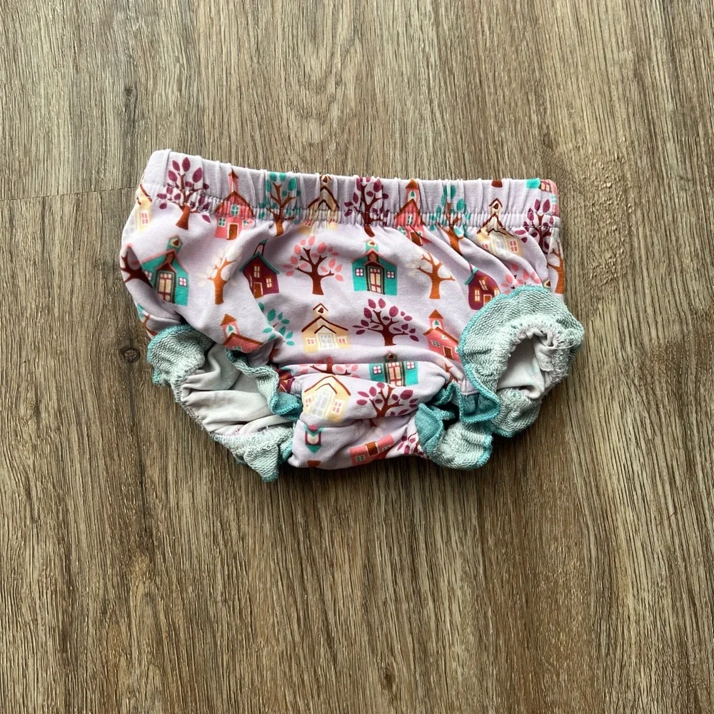 Matilda Jane Teal and Pink Ruffle Diaper Cover Set